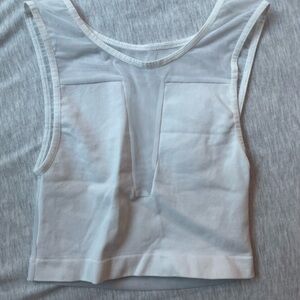 Free People Cream Fitted Crop Tank Top